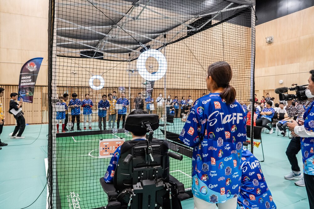 <p>ドローンサッカーエキシビション</p>